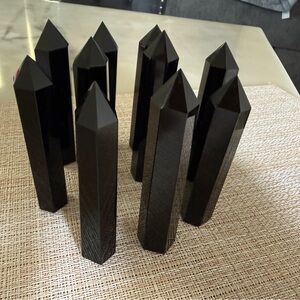 Black Obsidian Crystal Towers